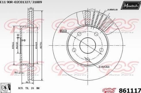 Maxtech 861117.0080 - Bremžu diski ps1.lv