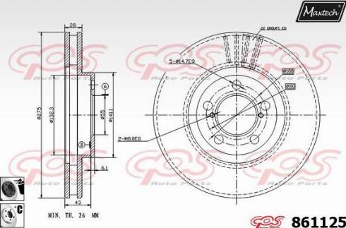 Maxtech 861125.6060 - Bremžu diski ps1.lv