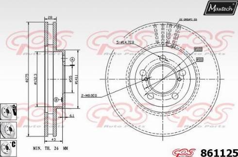 Maxtech 861125.6880 - Bremžu diski ps1.lv