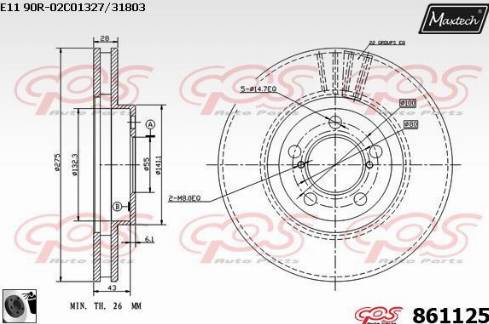 Maxtech 861125.0060 - Bremžu diski ps1.lv