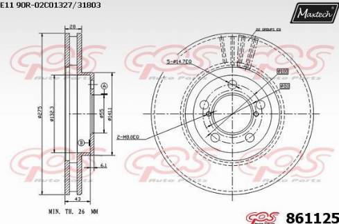 Maxtech 861125.0000 - Bremžu diski ps1.lv