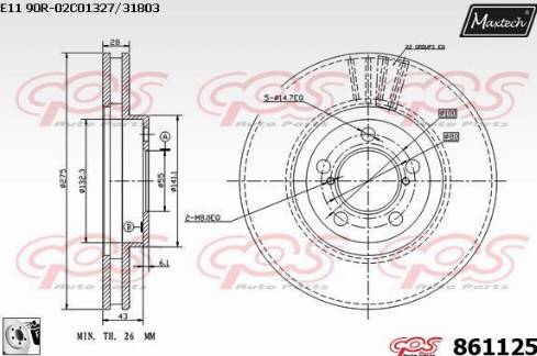 Maxtech 861125.0080 - Bremžu diski ps1.lv