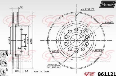 Maxtech 861121.6980 - Bremžu diski ps1.lv