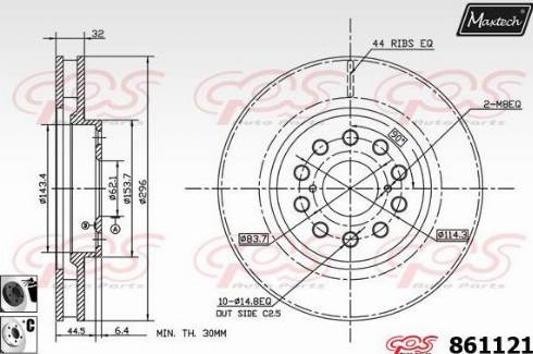 Maxtech 861121.6060 - Bremžu diski ps1.lv