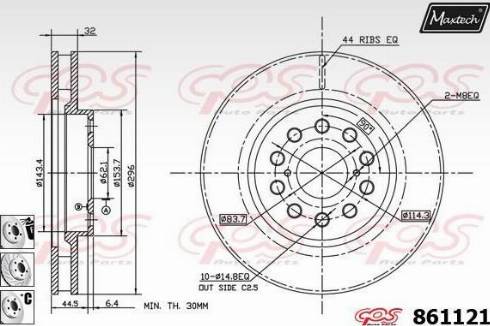 Maxtech 861121.6880 - Bremžu diski ps1.lv