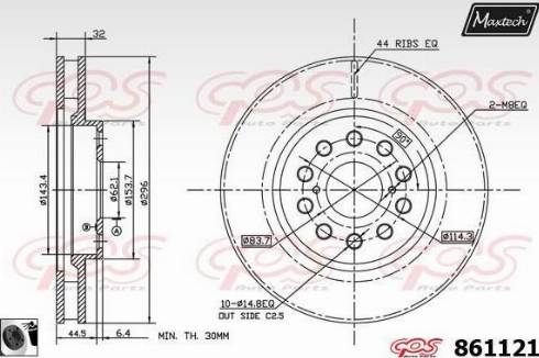 Maxtech 861121.0060 - Bremžu diski ps1.lv