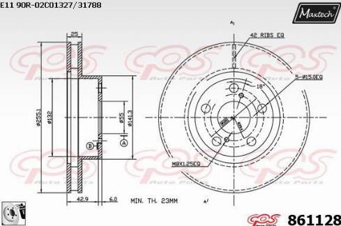 Maxtech 861128.0080 - Bremžu diski ps1.lv