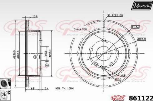 Maxtech 861122.6060 - Bremžu diski ps1.lv