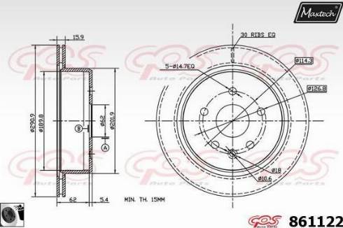 Maxtech 861122.0060 - Bremžu diski ps1.lv