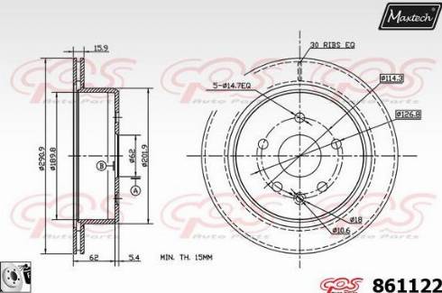 Maxtech 861122.0080 - Bremžu diski ps1.lv