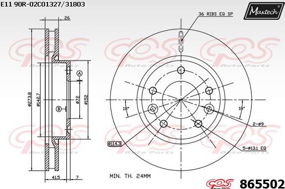 Maxtech 861346 - Bremžu diski ps1.lv