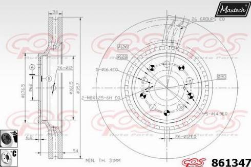 Maxtech 861347.6060 - Bremžu diski ps1.lv