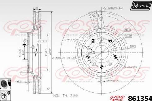 Maxtech 861354.6060 - Bremžu diski ps1.lv