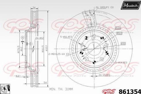 Maxtech 861354.0080 - Bremžu diski ps1.lv