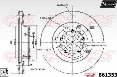 Maxtech 861353.0080 - Bremžu diski ps1.lv