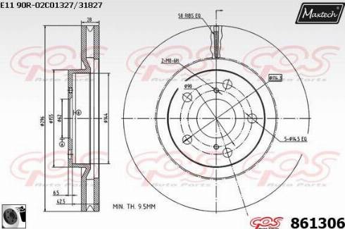 Maxtech 861306.0060 - Bremžu diski ps1.lv