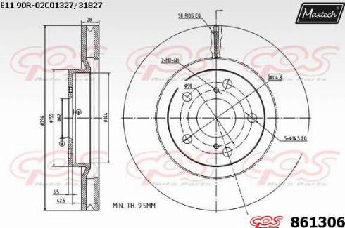 Maxtech 861306.0000 - Bremžu diski ps1.lv