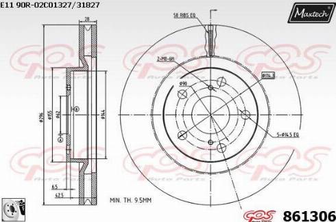 Maxtech 861306.0080 - Bremžu diski ps1.lv