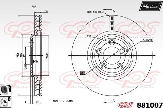 Maxtech 861306 - Bremžu diski ps1.lv