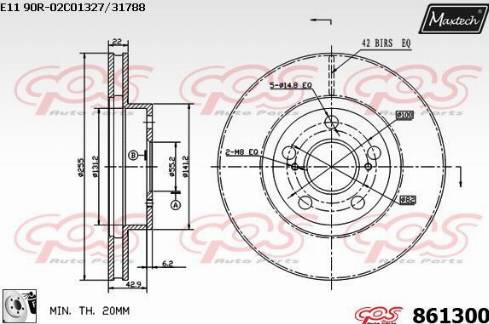 Maxtech 861300.0080 - Bremžu diski ps1.lv