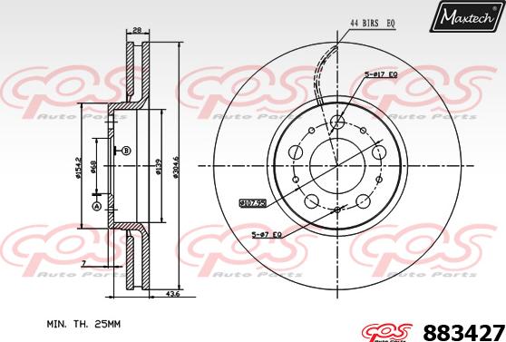 Maxtech 861307 - Bremžu diski ps1.lv