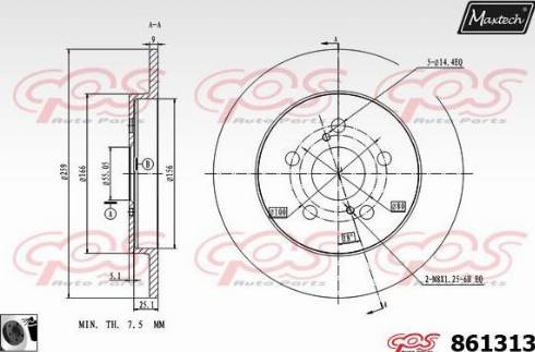 Maxtech 861313.0060 - Bremžu diski ps1.lv