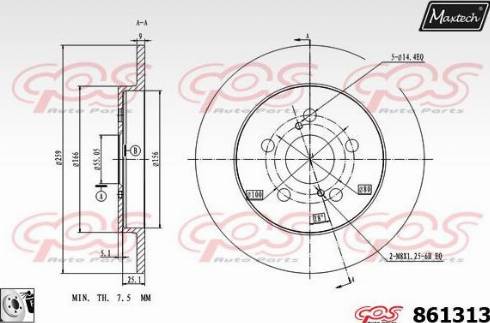 Maxtech 861313.0080 - Bremžu diski ps1.lv