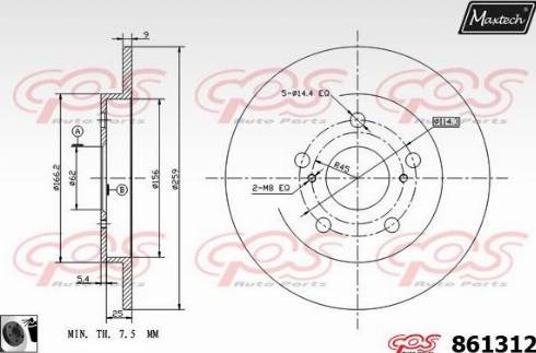 Maxtech 861312.0060 - Bremžu diski ps1.lv