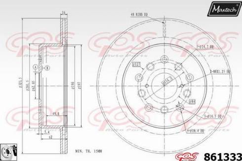 Maxtech 861333.0080 - Bremžu diski ps1.lv