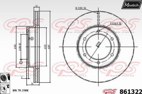 Maxtech 861322.6060 - Bremžu diski ps1.lv