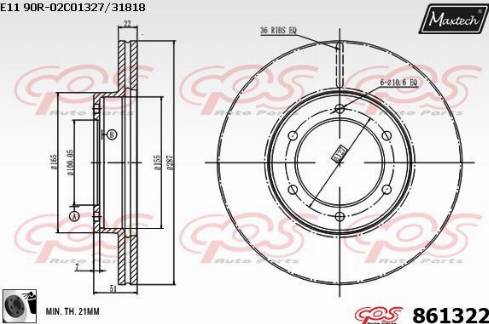 Maxtech 861322.0060 - Bremžu diski ps1.lv