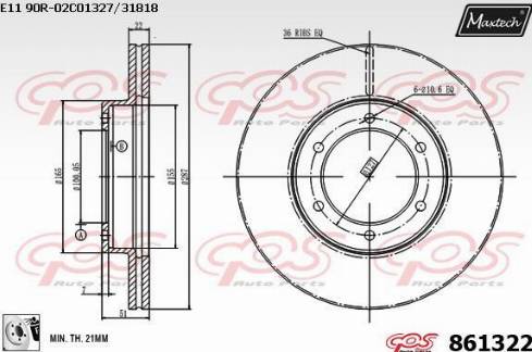 Maxtech 861322.0080 - Bremžu diski ps1.lv