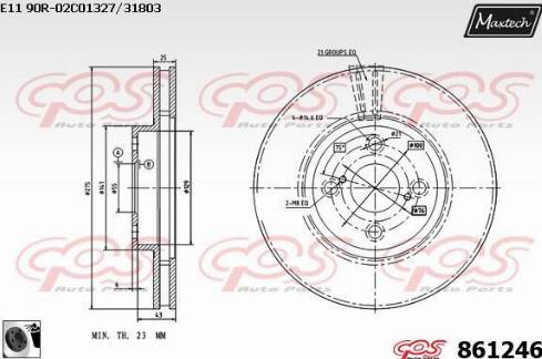 Maxtech 861246.0060 - Bremžu diski ps1.lv