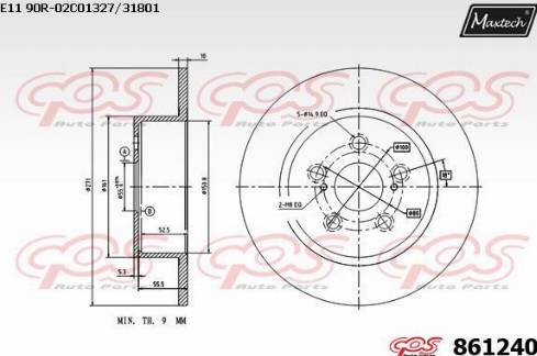 Maxtech 861240.0000 - Bremžu diski ps1.lv