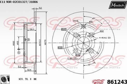 Maxtech 861243.0060 - Bremžu diski ps1.lv