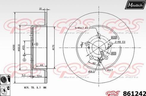 Maxtech 861242.6060 - Bremžu diski ps1.lv