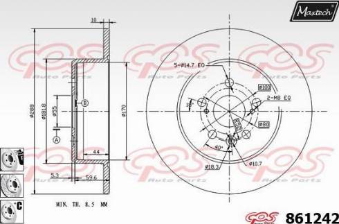 Maxtech 861242.6880 - Bremžu diski ps1.lv