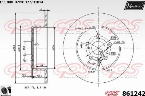 Maxtech 861242.0060 - Bremžu diski ps1.lv