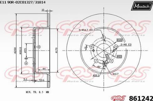 Maxtech 861242.0000 - Bremžu diski ps1.lv