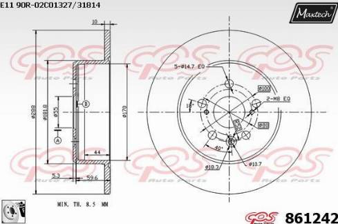 Maxtech 861242.0080 - Bremžu diski ps1.lv