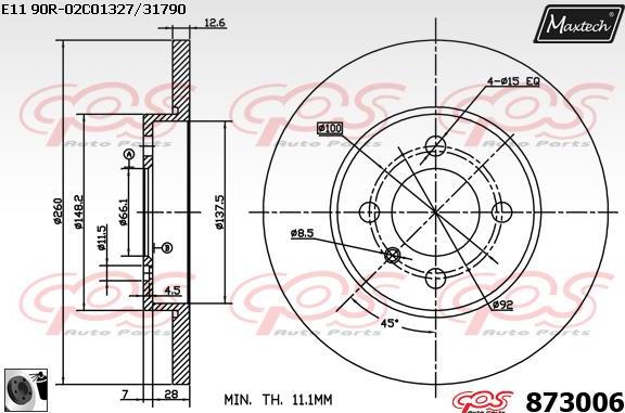 Maxtech 861242 - Bremžu diski ps1.lv