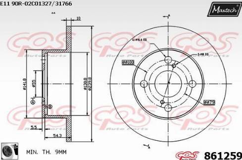 Maxtech 861259.0060 - Bremžu diski ps1.lv