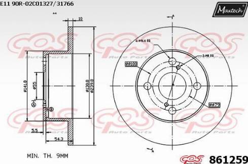 Maxtech 861259.0000 - Bremžu diski ps1.lv