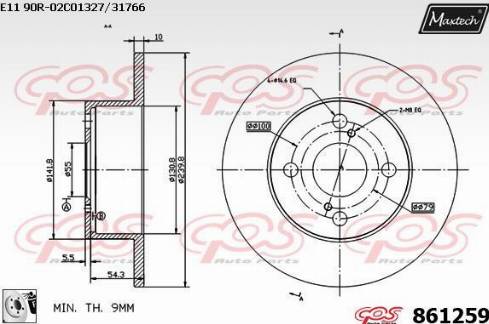 Maxtech 861259.0080 - Bremžu diski ps1.lv