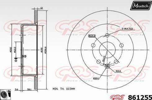 Maxtech 861255.0060 - Bremžu diski ps1.lv