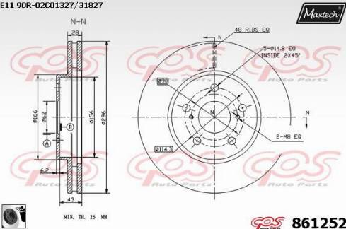 Maxtech 861252.0060 - Bremžu diski ps1.lv