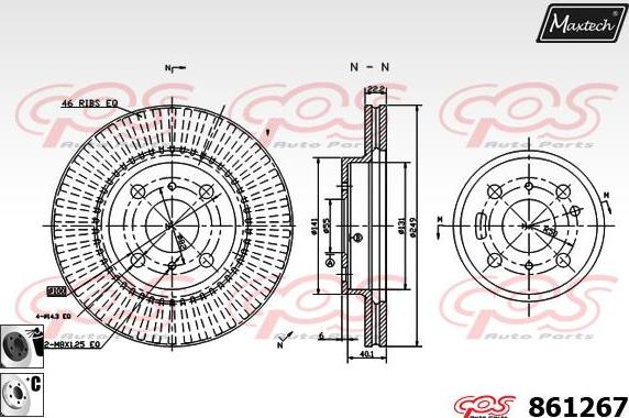 Maxtech 861252 - Bremžu diski ps1.lv