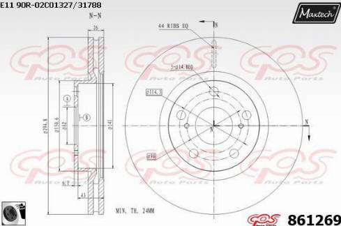 Maxtech 861269.0060 - Bremžu diski ps1.lv