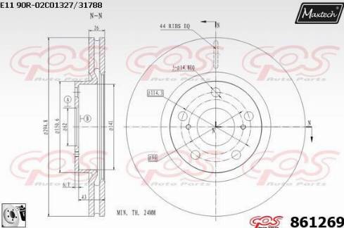 Maxtech 861269.0080 - Bremžu diski ps1.lv