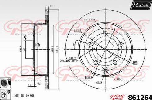 Maxtech 861264.6060 - Bremžu diski ps1.lv